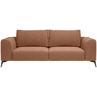 Mid.you 3-Sitzer-Sofa , Orange , Holz, Textil , Füllung: Polyurethan (Pur), Silikon , 246 cm , Made in Eu , Wohnzimmer, Sofas & Couches, Sofas, Textilsofas