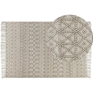 Beliani Kurzflor-Teppich Alucra 230/160 cm , Beige , Textil , Grafikmuster , Rechteckig , 160x230 cm , Teppiche und Böden, Teppiche, Orientteppiche