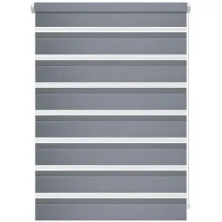 otto home Doppelrollo, OTTO HOME Duo Klemmrollo, Gr. 4, grau Hellgrau, B:60cm H:150cm, Polyester, Rollos, Doppelrollo, vormontiert auf Montageschiene