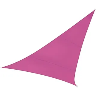 Perel Sonnensegel, Segel Sonnenschutz für Terrasse und Pool, wasserabweisend, UV-Schutz, 3 Edelstahl-O-Ringe, 5 x 5 x 5 m, 160 g/m2, Polyester, Dreieck, Fuchsia