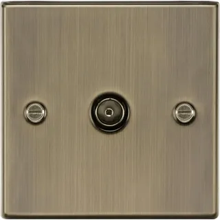 Knightsbridge CS010AB Square Edge TV-Ausgang, quadratischer Rand, Messing antik-Optik