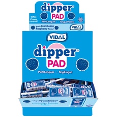 Vidal Dipper Pad Kaugummi mit Himbeer-Geschmack, Blau, 100 Stück