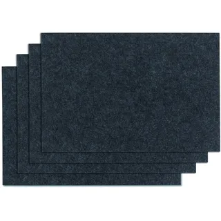 Kela Tischset 4-teilig ALIA, Platzdeckchen 45 x 30 x 0,4 cm, Filz Platzsets abwaschbar, dunkelgrau