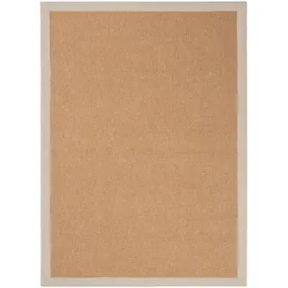 Sisalteppich CARPETFINE "Sisal , auch als Läufer erhältlich", grau (taupe), B:200cm H:5mm L:290cm, Sisal, Teppiche, Sisalteppich, mit farbiger Bordüre, Anti Rutsch Rückseite, viele Größen, Wohnzimmer