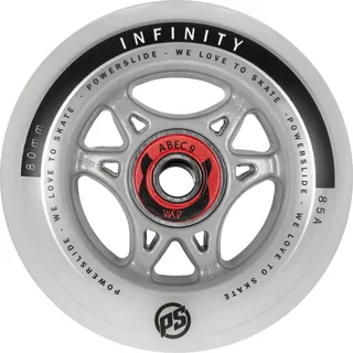 Powerslide Infinity 80 Rtr ABEC9/Spacer, 4-pack Inline Skate Wheels - Silber