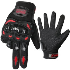 LVNRIDS 1 Paar Sport-Motorrad-Handschuhe Vollfinger-Touchscreen-Schutzhandschuhe Rot L