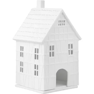 räder Kerzenständer Lichthaus Fachwerkhaus Porzellan Weiß