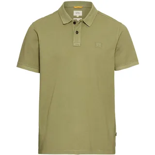 Poloshirt CAMEL ACTIVE, Herren, Gr. XL, grün (dusty khaki), Web, Obermaterial: 100% Baumwolle, unifarben, regular fit hüftbedeckend, Rundhals, Shirts Poloshirt, mit Logo-Stickerei