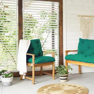 4L Textil Stuhlauflagen UV-beständig Sitzkissen Gartenstuhl Gartenstuhlauflagen Polsterauflage Sitzpolster wetterfest (50x70x50 cm, Grün) - Grün