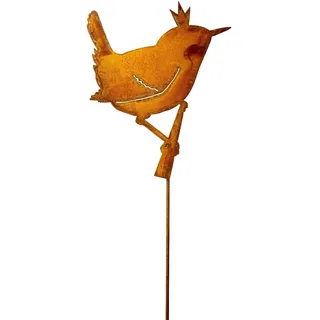 Edelrost Gartenstecker Zaunkönig Rost Deko Vogel aus Metall