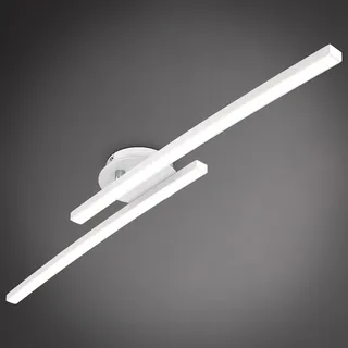 B.K.Licht LED Deckenlampe 12 warmweiß geschwungen Matt-Weiß