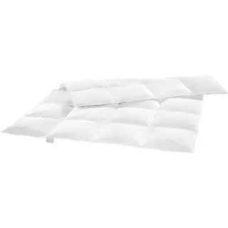 Bodyprotect leichte Daunendecke, Sommerdecke 100% neuen Daunen (60%) & Federn (40%), Kassettendecke, Bettdecke 100% Baumwolle (Daunenbatist), Downpass, Nomite, OEKO-TEX, 60 Grad waschbar, 135 x 200 cm