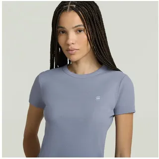 G-Star T-Shirt G-STAR "Rib Cap Sleeve", Damen, Gr. XS (34), amann, Rippstrick, Obermaterial: 94% Baumwolle, 6% Elasthan, unifarben, slim fit normal, Rundhals, Shirts T-Shirt, aus Rippjersey, Slim Fit
