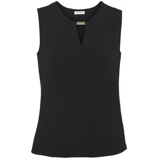 LASCANA LASCANA, Tanktop aus glatter Jerseyqualität mit Cut-out, elegantes Sommertop, bügelfrei, schwarz,