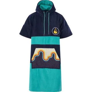 WAVE HAWAII Poncho Bluebow Surfponcho 100% Baumwolle für Körpergrößen von 175-205 cm Umkleidehilfe für Schwimmen Strand Surfen Badetuch mit Badeponcho Duschponcho für Damen Herren Erwachsene