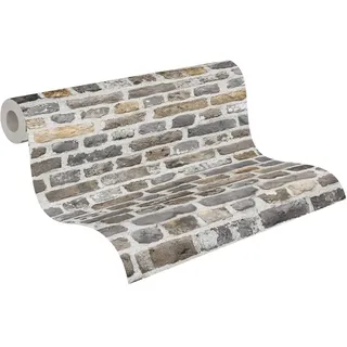 A.S. Création Vliestapete Backsteine 53 cm x 10 m 0 g Grau/Braun 388292