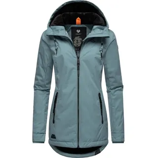 Ragwear Damen warme Winterjacke kurz wasserdicht mit Kapuze Zuzka Winter Stone Blue23 Gr. XXL - XXL