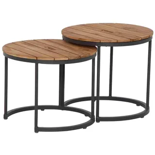 Siena Garden Gartentisch Rund Braun 50 cm x 50 cm