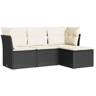 vidaXL Garten-Sofagarnitur 4-tlg. schwarz