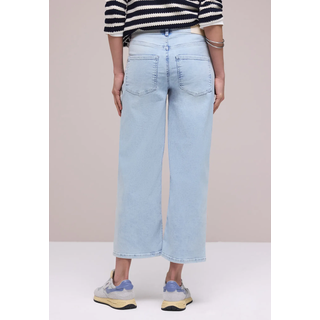 Loose-fit-Jeans STREET ONE "Style Emee", Damen, Gr. 30, Länge 26, bleached random wash, Denim/Jeans, Obermaterial: 89% Baumwolle, 8% Polyester, 3% Elasthan, unifarben, loose fit lang, Jeans Loose-fit-Jeans, Wide Leg Jeans mit Stretch