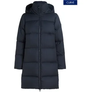 Tommy Hilfiger Curve Steppmantel »CRV CASUAL HW DOWN HOOD COAT«, in Großen Größen, leichte Wattierung, mit Kapuze, 2-Weg-Verschluss, blau