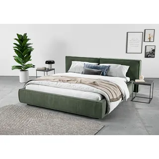 Home affaire Polsterbett »Adrina mit Biesenoptik, Feincord und Luxus-Microfaser« bis 280kg, auch in Überlänge 220 cm, 4 Breiten bis 200cm, grün