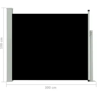 Ausziehbare Seitenmarkise 100 x 300 cm schwarz 48370