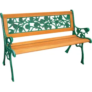 Rosen Parkbank aus Gusseisen mit Holz Sitzfläche