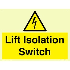 Lift Isolation Switch Schild – 200 x 150 mm – A5L