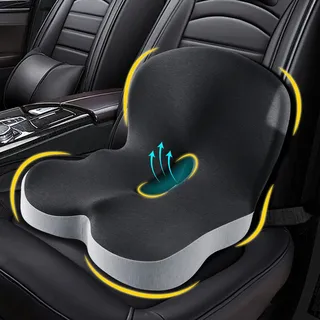 RECAT Sitzkissen für LKW-Fahrer, Memory Foam Sitzkissen mit verstellbarem Gurt - Ergonomische Rücken- & Gesäßstütze für Komfort auf Langstrecken, Semi Truck Zubehör