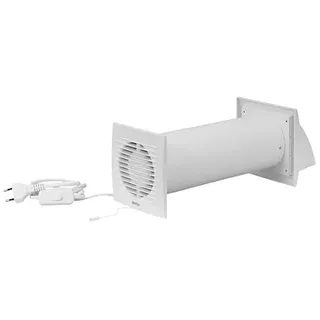 EUROPLAST Ø100 mm Dezentrale Wohnraumlüftung mit Wärmerückgewinnung – Wandlüfter Keramik-Wärmetauscher bis 85 %, Energieklasse A, für Schlafzimmer Bad Altbau Neubau, mit Stecker