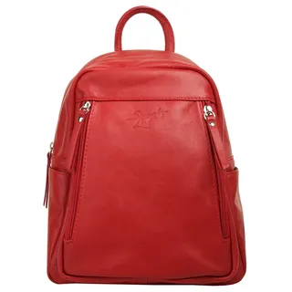 Samantha look Cityrucksack, echt Leder, Made in Italy rot