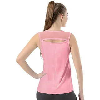 Bezioner Sport Top Damen Netz Laufen Yoga Shirt Frauen Schnelltrocknend Ärmellos Tennis Golf Oberteile Offener Rücken