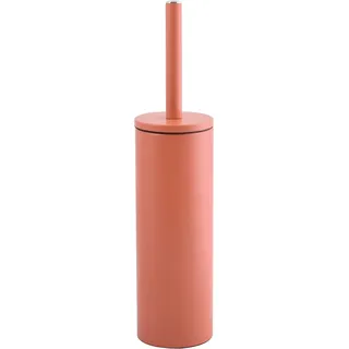 Spirella WC Bürste Klobürste Toilettenbürste „Akira“ mit hygienischem Behälter Terracotta Rot, Edelstahl, Moyen