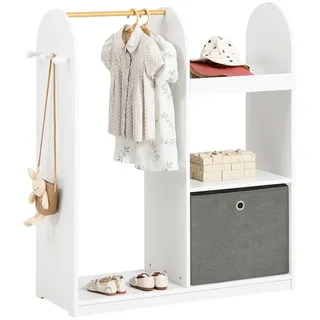 SoBuy Kinderkleiderschrank 97 x 108 x 35 cm Holzwerkstoff grau/weiß