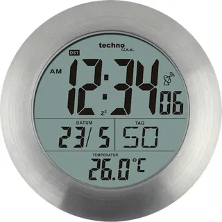 WT 3000 - Funkwanduhr von Technoline mit Feuchtigkeitsschutz und Temperaturanzeige, Befestigung mit Saugnäpfen