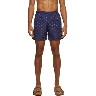 Urban Classics Herren Swim Shorts – Schnelltrocknende Badehose mit Innenslip und Taschen für Strand Pool Urlaub und sportliche Aktivitäten,Flamingo,XXL