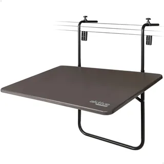 Aktive 61034 - Balkon-Klapptisch mit mehreren Positionen zum Aufhängen | Balkontisch klappbar 60x40cm | Balkon-Hängetisch aus Stahl und Holz | 3 Positionen, trägt max. 20 kg