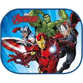 Tataway Paar Marvel Avengers Auto-Seitenmarkisen 44x35 cm — Sonnenschutz für Kinder mit Offiziellen Grafiken von Iron Man, Thor, Hulk, Captain America