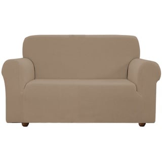 EBETA E Elastisch Sofa Überwürfe Sofabezug, Stretch Sofahusse Sofa Abdeckung Hussen für Sofa, Couch, Sessel 2 Sitzer (Sand, 145-185 cm)