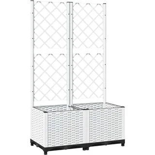 vidaXL Pflanzkübel mit Rankgitter 80 x 40 x 136 cm Weiß