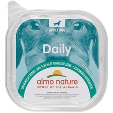 Almo Nature Daily Dog – Nassfutter für Hunde mit Lamm und Kartoffeln – für ausgewachsene Hunde, 9 Schalen à 300 g