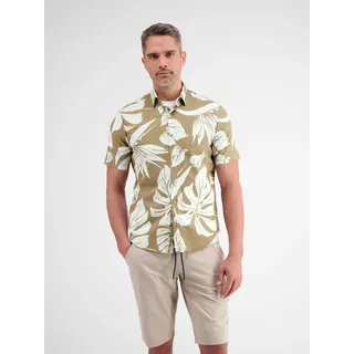 Kurzarmhemd LERROS "Kurzarmhemd im Hawaiian-Style", Jungen, Gr. S, Normalgrößen, beige (desert sand), 100% Baumwolle, Hemden Kurzarmhemd