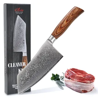 Wakoli EDIB Pro Damast Kochmesser Chai Dao I 17cm Klinge I Pakkaholzgriff