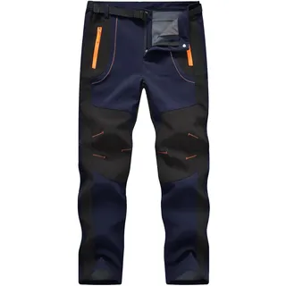 donhobo Herren Wanderhose Gefüttert Winterhose Wasserdicht Winddicht Warm Verdickte Softshellhose Outdoorhose Skihose Trekkinghose