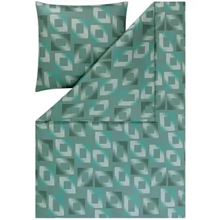 Estella Bettwäsche , Dunkelgrün , Textil , Graphik , 135x200 cm , bügelfrei, atmungsaktiv, weiche und anschmiegsame Oberfläche , Heimtextilien, Bettwäsche & Leintücher, Bettwäsche