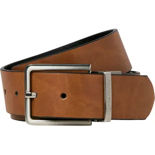 Ledergürtel JACK & JONES "JACGARDA REVERSIBLE BELT NOOS", Herren, Gr. 105, braun (cognac), Kunstfaser, unifarben, Gürtel Ledergürtel