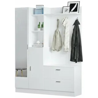 Dmora Garderobenschrank Homam 140x36,8x181,8h cm Weiß Dic-20 Paar