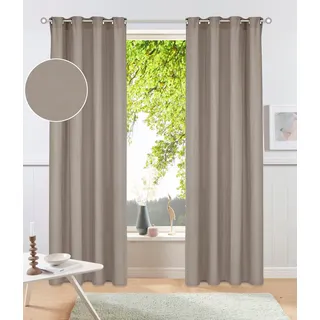 Vorhang OTTO HOME "Parry" Gr. 4, grau (kitt), B:140cm H:245cm, Polyester, Recyceltes Material, Gardinen, Vorhang, 2-er Set, blickdicht, monochrom, basic