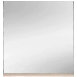 Modante Wandspiegel , Eichefarben , Glas, Holzwerkstoff , rechteckig , 80x80x10 cm , waagrecht montierbar, Ablage , Garderobe, Garderobenspiegel